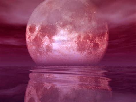 Pink Moon | 3D Moon, 3D, Moon, Pink, Reflection, Space | The magic faraway tree, Red moon, Pink moon