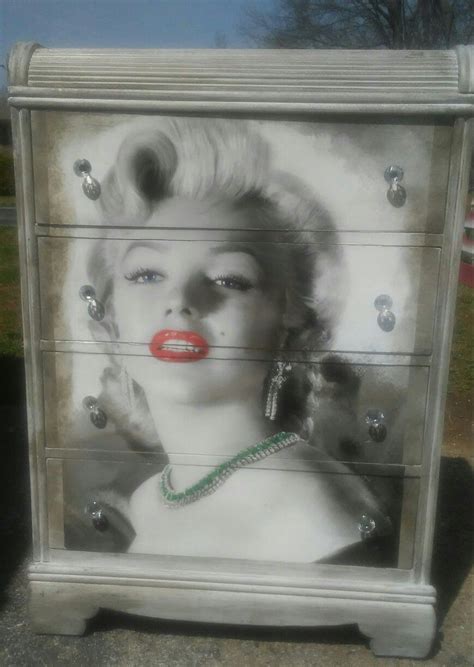 Marilyn Monroe distressed waterfall chest. Custom designed. #decoupagefurniture | Marilyn monroe ...