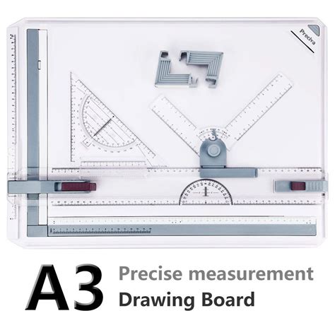 Preciva A3 Drawing Board Set, Technical Drafting Table Metric System 51*36.5 cm, Multi-function ...