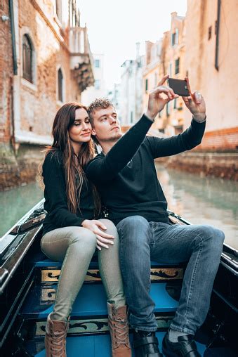 Tourist Take A Selfie In The Gondola In Venezia Stock Photo - Download Image Now - Happiness ...