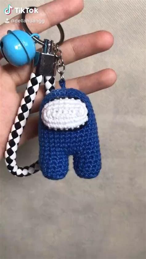 Among us crochet keychain amongusgame crochet Crochet Keychain Pattern, Felt Pattern, Crochet ...