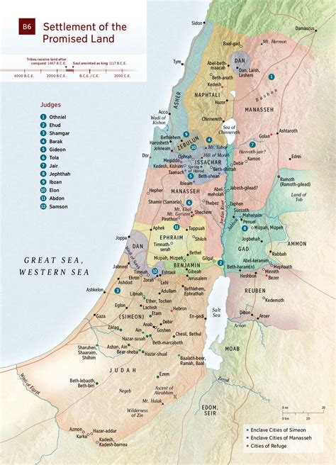 Map: The Promised Land and Each City of Refuge | NWT Study Bible ...