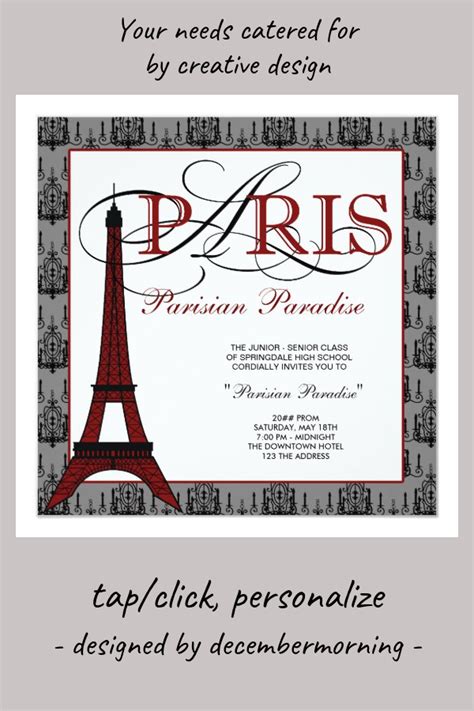 Paris Prom Invitations | Zazzle.com | Paris theme party, Invitations, Eiffel tower party