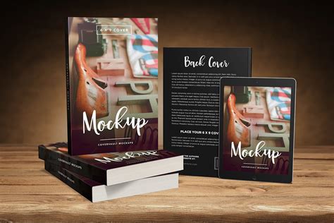 Paperback Books & Tablet Mockup - Free Mockup World