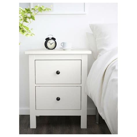 IKEA Hemnes 2-Drawer Chest Nightstand White, Solid Pine,