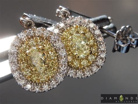 1.16ctw Yellow & Colorless Diamond Earrings