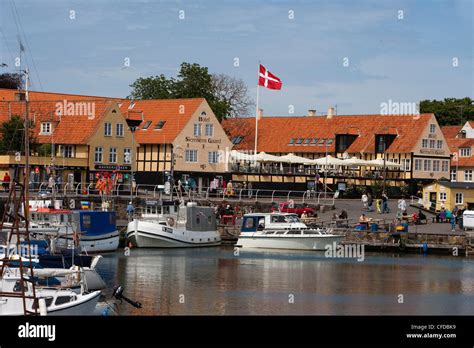 Harbour and Hotel Siemsens Gaard, Svaneke, Bornholm, Denmark Stock Photo - Alamy