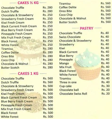 The Cake House Menu, Menu for The Cake House, Chembur, Mumbai - Zomato