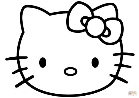 Hello Kitty Clip Art Black And White - Hello Kitty Head Coloring Pages ...