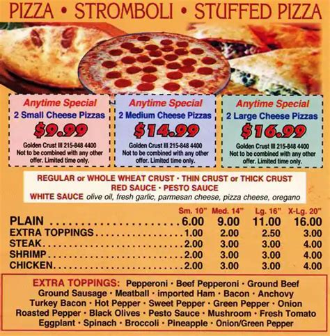 Golden Crust Pizza III Menu, Menu for Golden Crust Pizza III, East Falls, Philadelphia ...