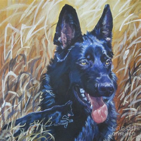 German Shepherd GSD PUPPIES dog art canvas PRINT of LAShepard painting ...