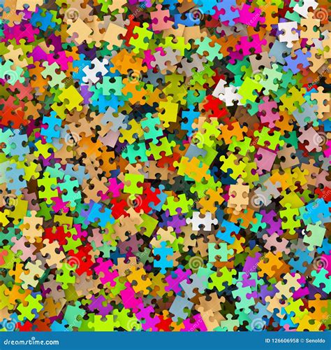 Colored Puzzle Pieces Heap - Colorful Background JigSaw Stock Illustration - Illustration of ...