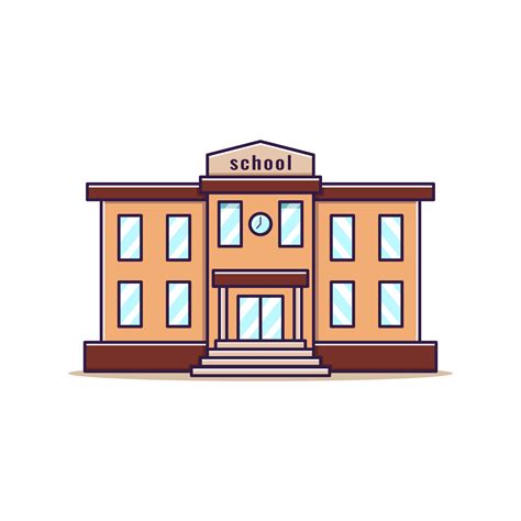 School building cartoon style vector illustration 3674638 Vector Art at ...