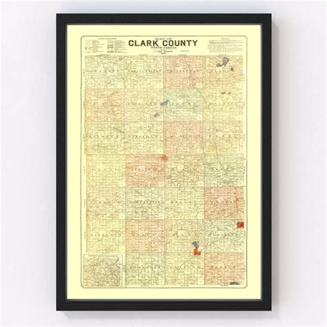 Vintage Map of Clark County, Indiana 1876 by Ted's Vintage Art