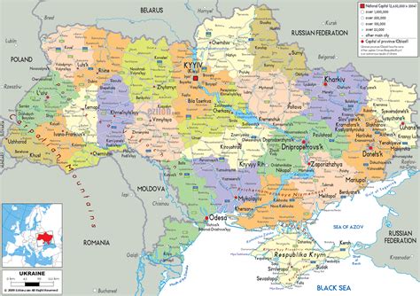 Map of Ukraine | Detailed map of Ukraine with regions and cities in ...