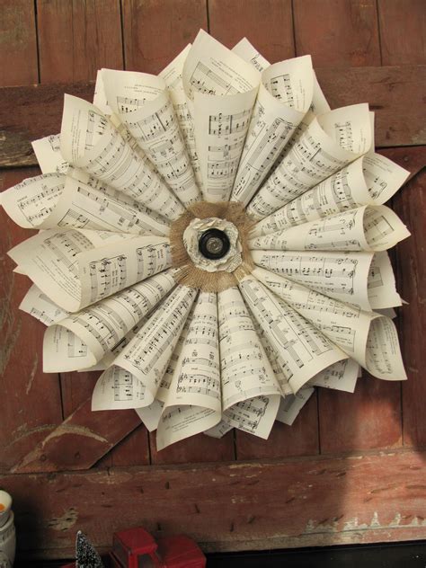 wreath out of sheet music | Music crafts, Paper wreath, Music paper