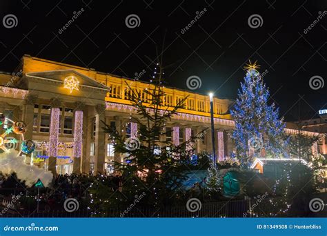 Stuttgart Weihnachtsmarkt Schlossplatz 2016 Christmas Market Night Lights City Editorial Stock ...