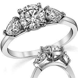 Pear 3-Stone Moissanite Engagement Ring - enr731-pear - MoissaniteCo.com