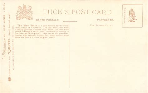 TRINIDAD BLUE BASIN - TuckDB Postcards