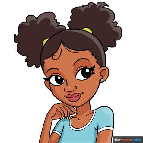 How to Draw a Black Girl Cartoon - Really Easy Drawing Tutorial