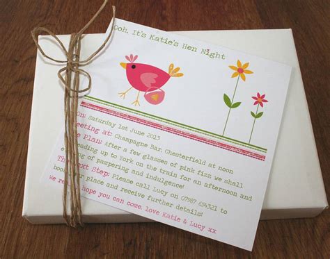 Set Of Eight Hen Night Invitations By Little Fish Events | notonthehighstreet.com