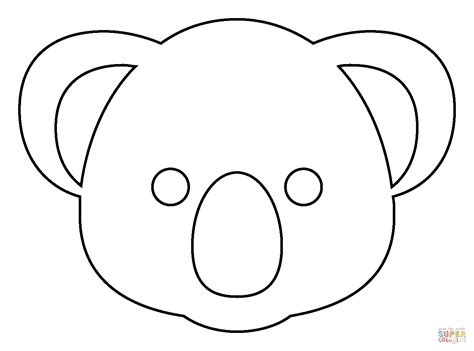 Koala Face Emoji coloring page | Free Printable Coloring Pages