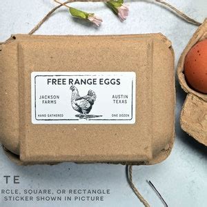 Egg Carton Labels Vintage Custom Personalized Farm Sticker for Fresh ...