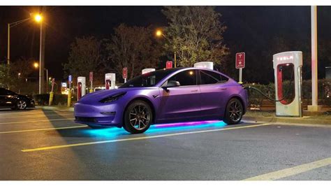 Check Out This Purple Tesla Model 3