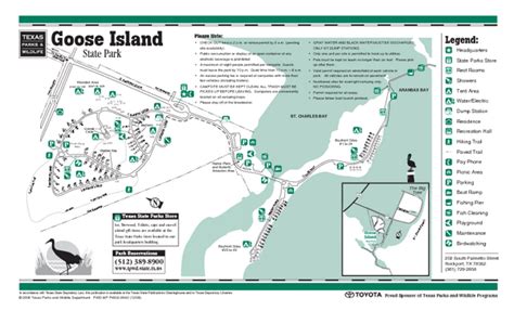 Goose Island Texas State Park Facility and Trail Map - Goose Island Texas • mappery