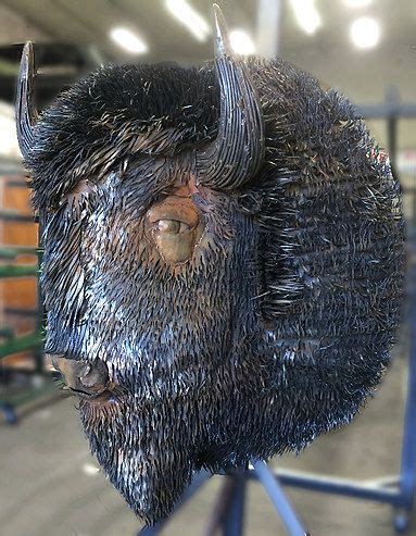 SALE: GIANT Metal BISON Mount - Steel Sculpture - Life Size - Natural - Custom - Charming ...