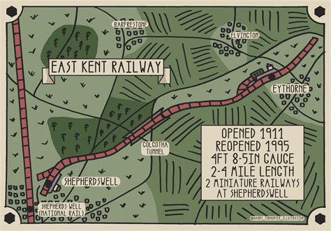 Kent and East Sussex Railway Illustrated Map : r/MapPorn