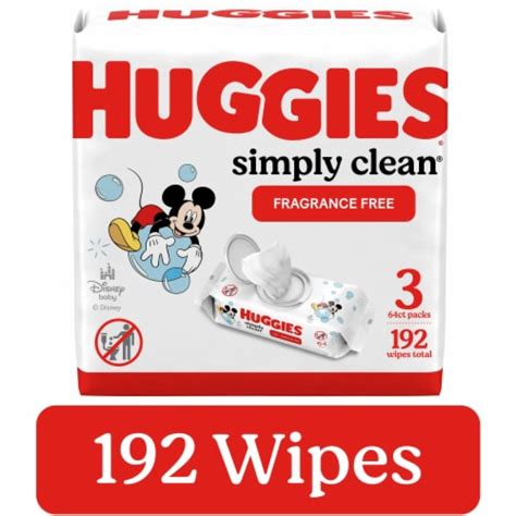 Huggies Simply Clean Unscented Baby Wipes, 3 pk / 64 ct - Kroger