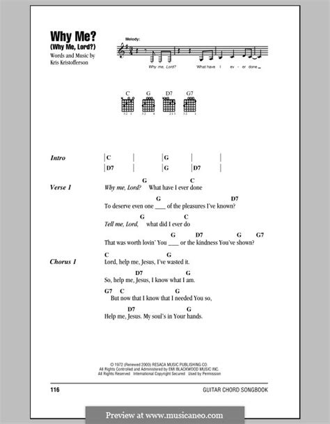 Why Me? (Why Me, Lord?) by K. Kristofferson - sheet music on MusicaNeo