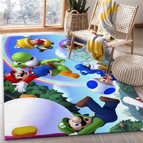 Mario Ver10 Gaming Area Rug Living Room Rug Family Gift US Decor