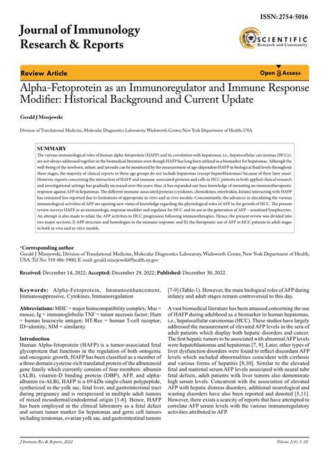 (PDF) Journal of Immunology Research & Reports