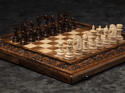 Chess Set Luxury Carved Chess Board Personalized Chess - Etsy | Chess board, Chess set, Chess pieces