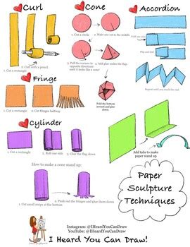 Basic Paper Sculpture Techniques by I Heard You Can Draw | TPT