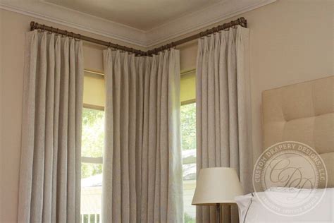 Corner curtains, Window treatments living room, Corner window curtains