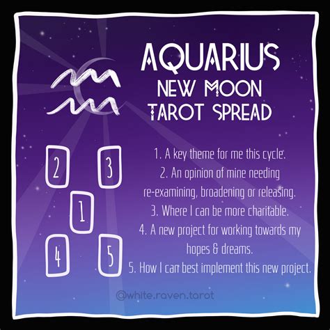 Aquarius New Moon tarot spread – White Raven Tarot