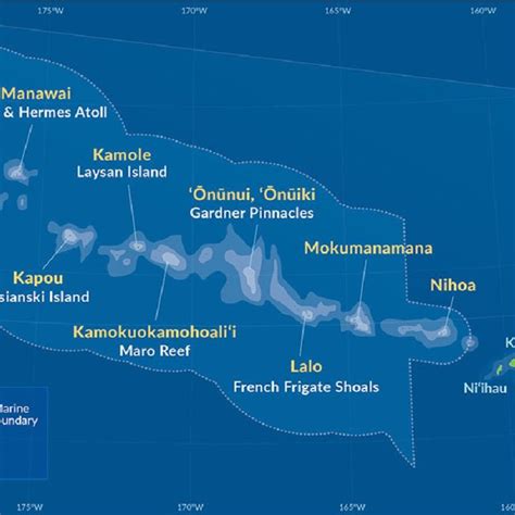 Map of the Northwestern Hawaiian Islands, with island names in both ...