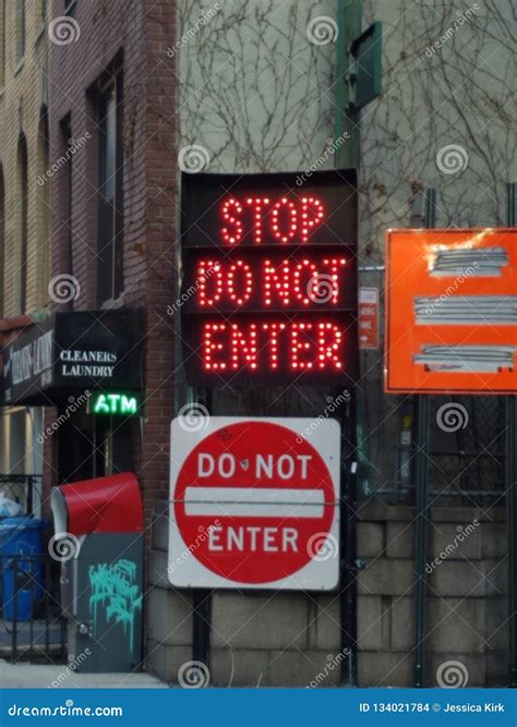 Stop Do Not Enter Road Signs Stock Photo - Image of classic, signs: 134021784