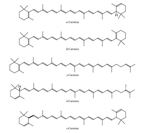 Chemical structure of carotene series. | Download Scientific Diagram