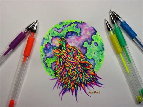 I Use Gel Pens To Create Colorful Art | Gel pen art, Pen art drawings ...