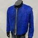 Mans KING Snakeskin Bomber Jacket, Blue Custom Jacket for Men, Dragon ...