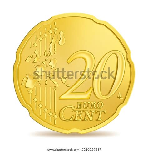 Golden Twenty Euro Cent Coin Isolated Stock Vector (Royalty Free) 2210229287 | Shutterstock