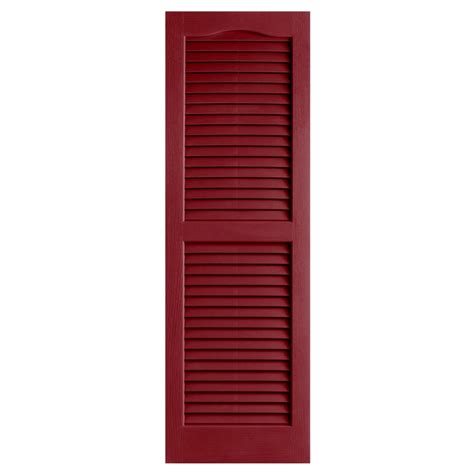 Alpha 2-Pack Cranberry Louvered Vinyl Exterior Shutters (Common: 14-in x 31-in; Actual: 13.75-in ...