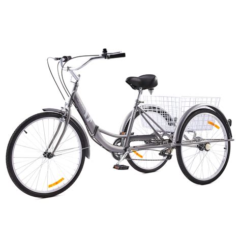 Buy Viribus 20inch Adult Folding Tricycle 7-Speed Exercise Trike Bike for Women Men, Gray Online ...