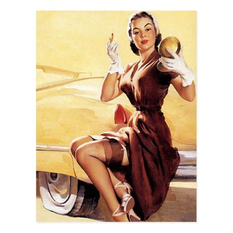 Gil Elvgren Vintage Pin up girl Postcard | Zazzle.com