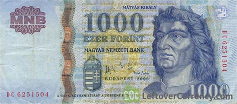 1000 Hungarian Forints (King Matyas) - Exchange yours for cash