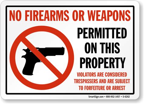 No Firearm Signs - Prohibit Firearms from Your Building or Property